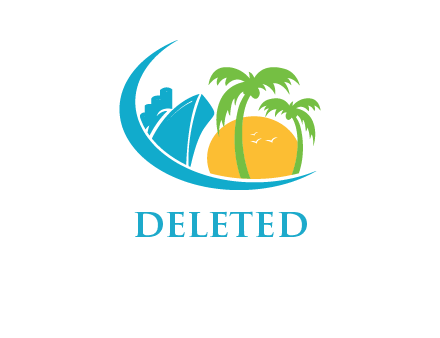 sun tree travel logo