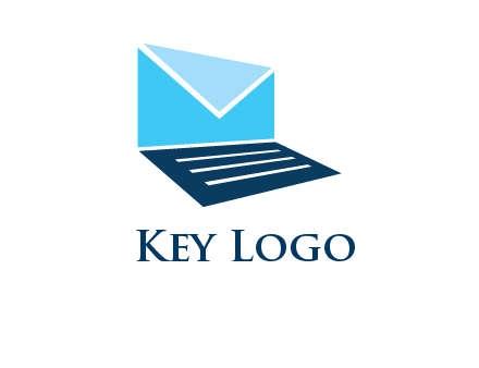 letter on laptop screen logo