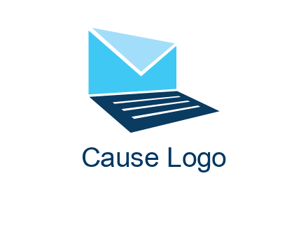 letter on laptop screen logo
