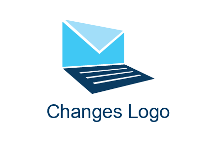 letter on laptop screen logo