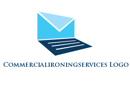 letter on laptop screen logo