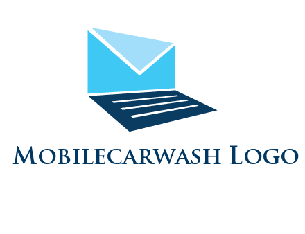 letter on laptop screen logo