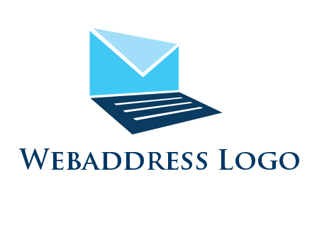 letter on laptop screen logo