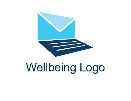 letter on laptop screen logo
