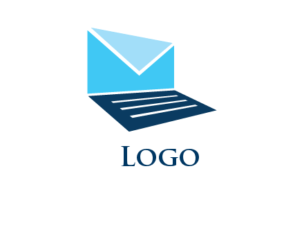 letter on laptop screen logo