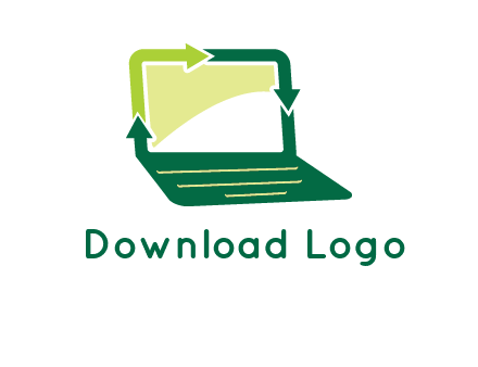 arrows in laptop computer logo