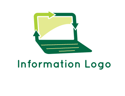 arrows in laptop computer logo