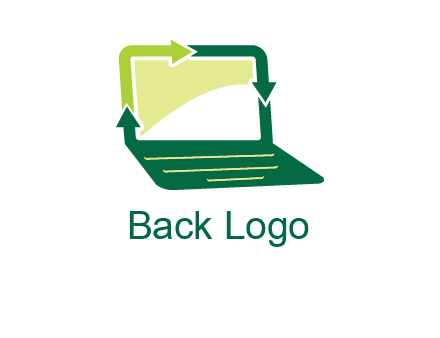arrows in laptop computer logo