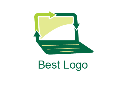 arrows in laptop computer logo
