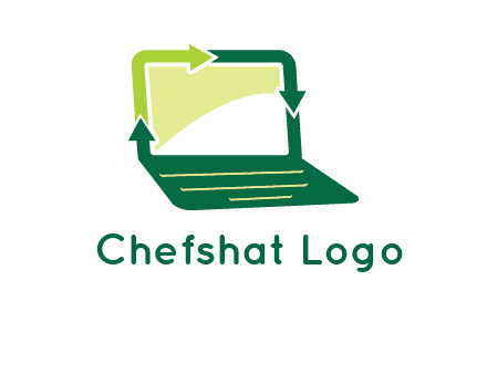 arrows in laptop computer logo