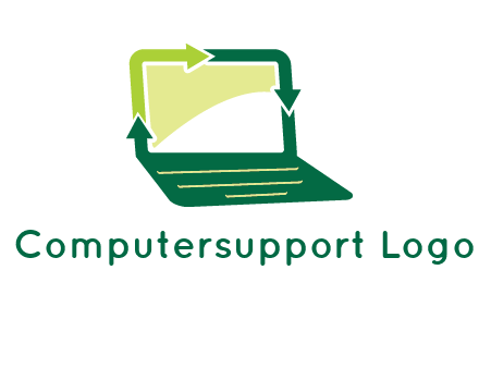 arrows in laptop computer logo