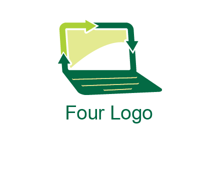 arrows in laptop computer logo