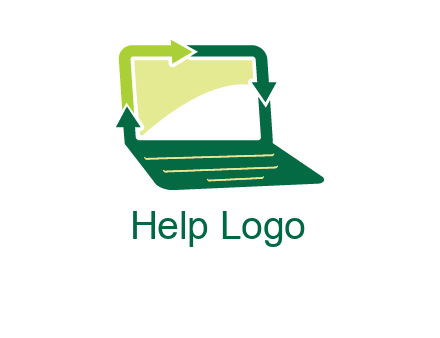arrows in laptop computer logo