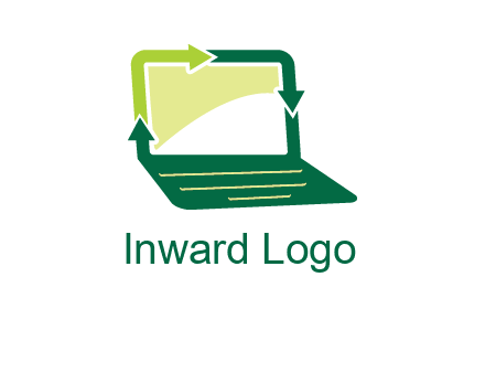 arrows in laptop computer logo