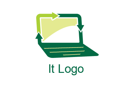 arrows in laptop computer logo