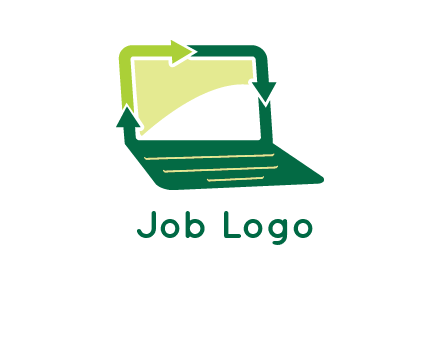 arrows in laptop computer logo