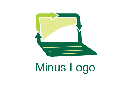 arrows in laptop computer logo