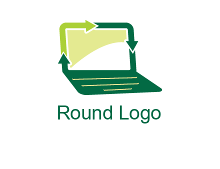 arrows in laptop computer logo