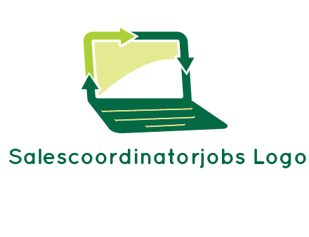 arrows in laptop computer logo
