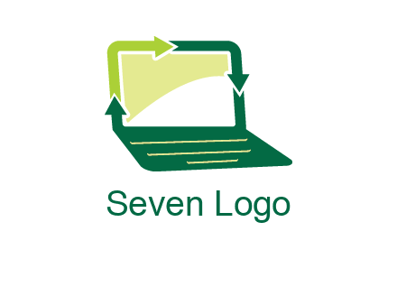 arrows in laptop computer logo