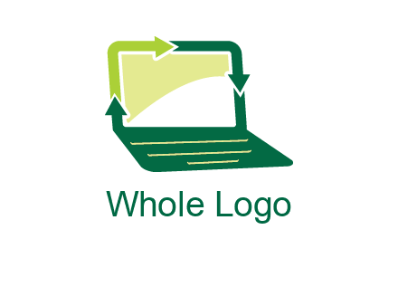 arrows in laptop computer logo