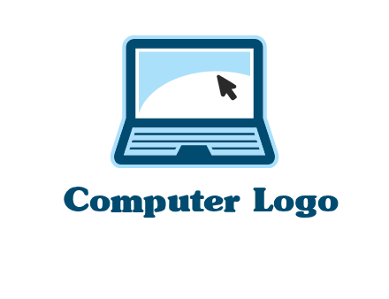 laptop with pointer computer logo