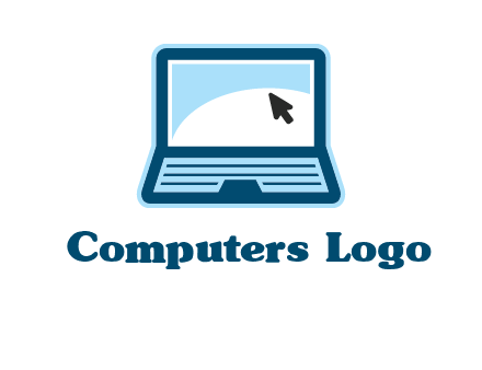 laptop with pointer computer logo