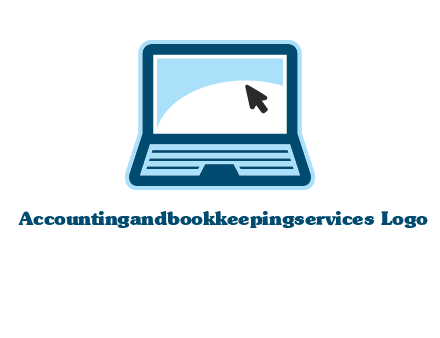 laptop with pointer computer logo