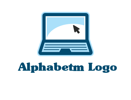 laptop with pointer computer logo