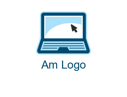 laptop with pointer computer logo