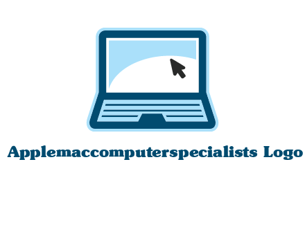 laptop with pointer computer logo