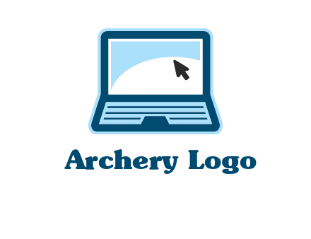 laptop with pointer computer logo