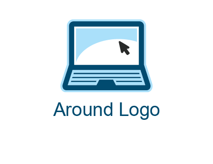 laptop with pointer computer logo