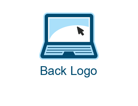 laptop with pointer computer logo