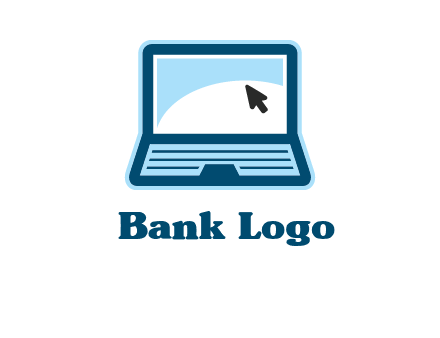 laptop with pointer computer logo