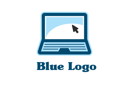 laptop with pointer computer logo