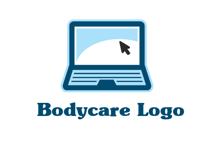 laptop with pointer computer logo