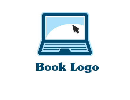 laptop with pointer computer logo