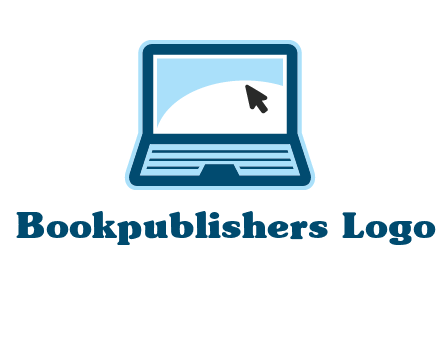 laptop with pointer computer logo