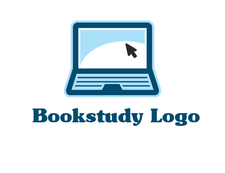 laptop with pointer computer logo