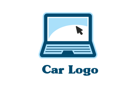 laptop with pointer computer logo