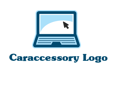 laptop with pointer computer logo