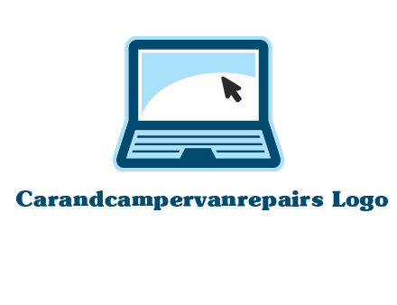 laptop with pointer computer logo