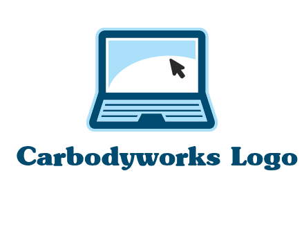 laptop with pointer computer logo