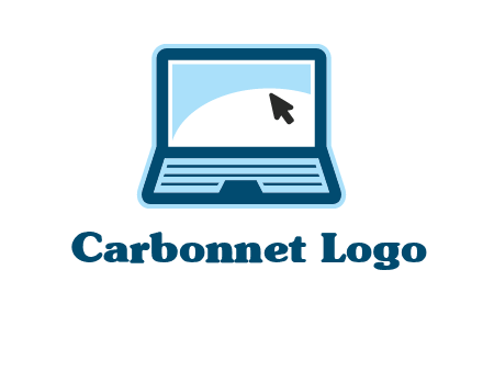 laptop with pointer computer logo