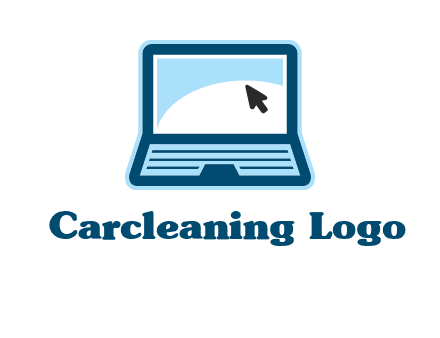 laptop with pointer computer logo