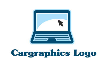 laptop with pointer computer logo