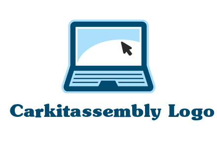 laptop with pointer computer logo