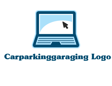 laptop with pointer computer logo