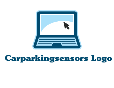 laptop with pointer computer logo